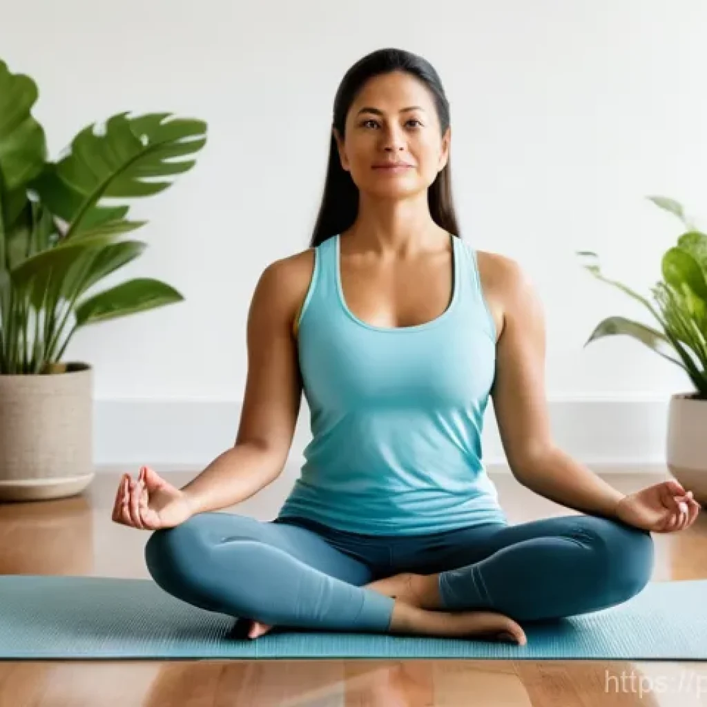 요가강사 워라밸 유지하기 - **Prompt 1: Serene Self-Practice and Rejuvenation**
    "A female yoga instructor, in her late 30s t...