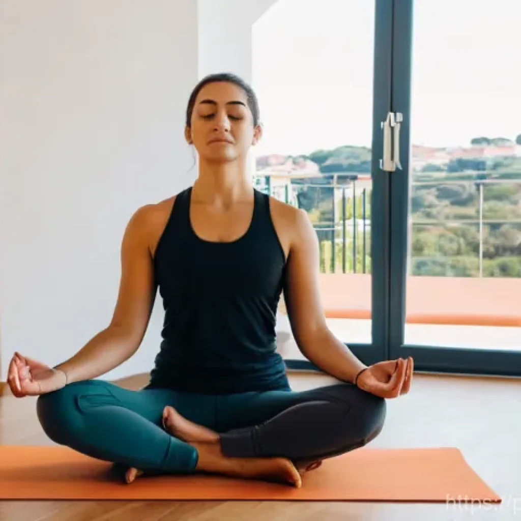요가강사 자격 취득 가이드 - **Prompt:** A serene, aspirational scene featuring a young adult (20s-30s, any gender) of Portuguese...