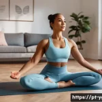 Home 19 요가강사 트렌드 2025 - **A Woman Practicing Yoga on a Smart Mat with AI Feedback at Home**
A realistic, high-definition...